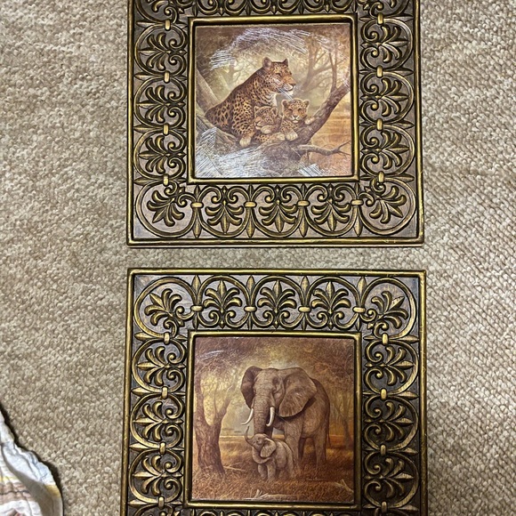 Pier One imports African animal wall art with bronzed finish framing - Picture 3 of 5